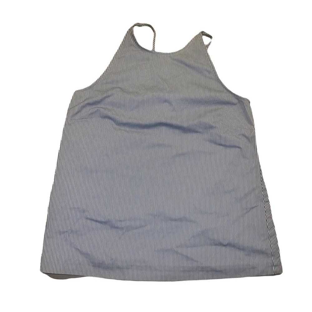 Theory Women’s Medium Blue Halter Seersucker Top